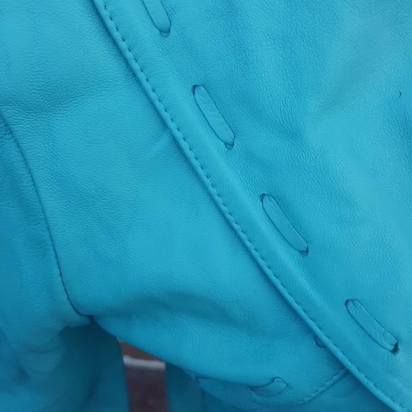 One Girl Who Leather Sweater Jacket Fringe Small - Picture 7 of 8